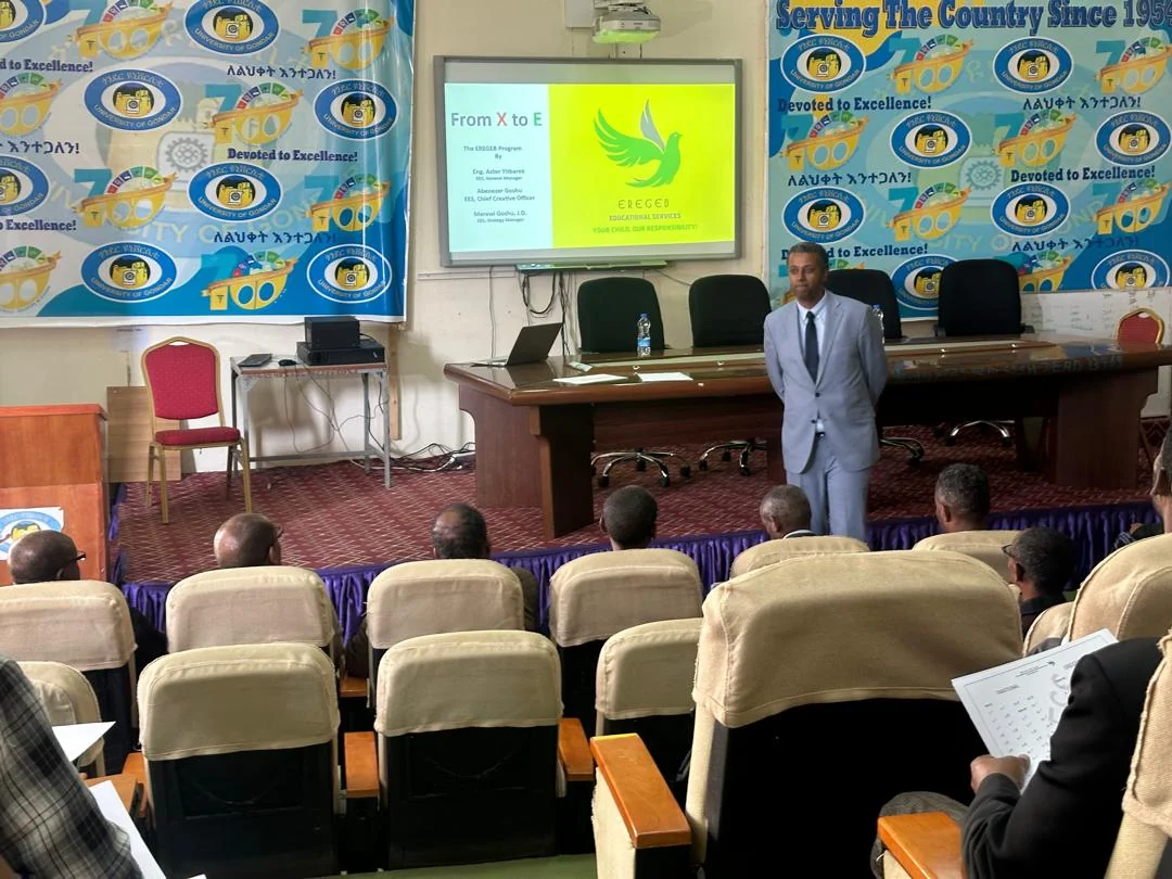 Eregeb From X to E presentation to education leaders